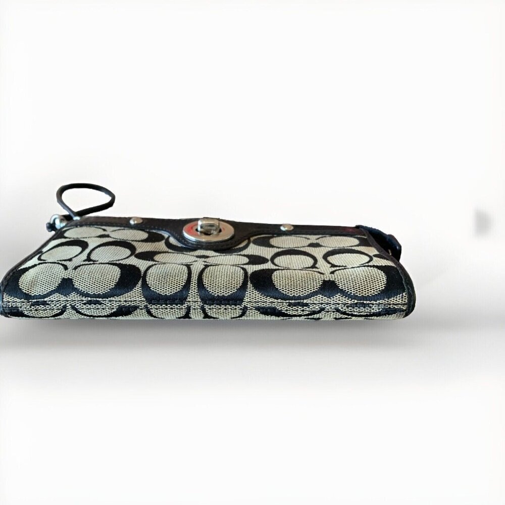 Vintage Coach Signature Black and Light‎ Gray Wallet Wristlet - Picture 11 of 11
